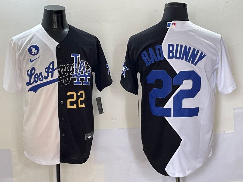 Men Los Angeles Dodgers #22 Bad bunny Black White Game Nike 2025 MLB Jersey style 4
